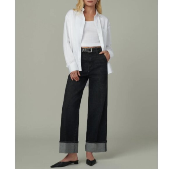 NEW JOE'S The Trixie Denim women Trousers With Wide Cuffs in medium wash 825 7t3 - Picture 1 of 11
